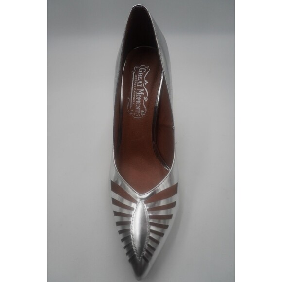 Jeffrey Campbell Venting Silver Dressy Metallic Pointed-Toe Stiletto Pumps 7.5 - Picture 2 of 14
